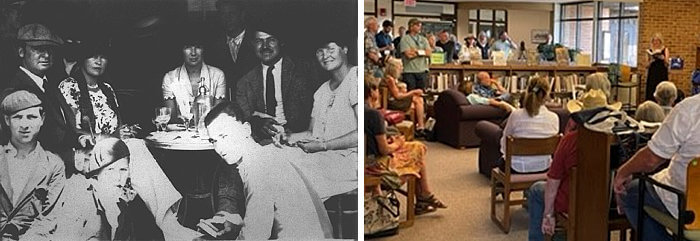 Ernest Hemingway with Pauline, and first wife, Hadley and Cockeyed Happy author Darla Worden speaking at Ernest Hemingway Society Conference